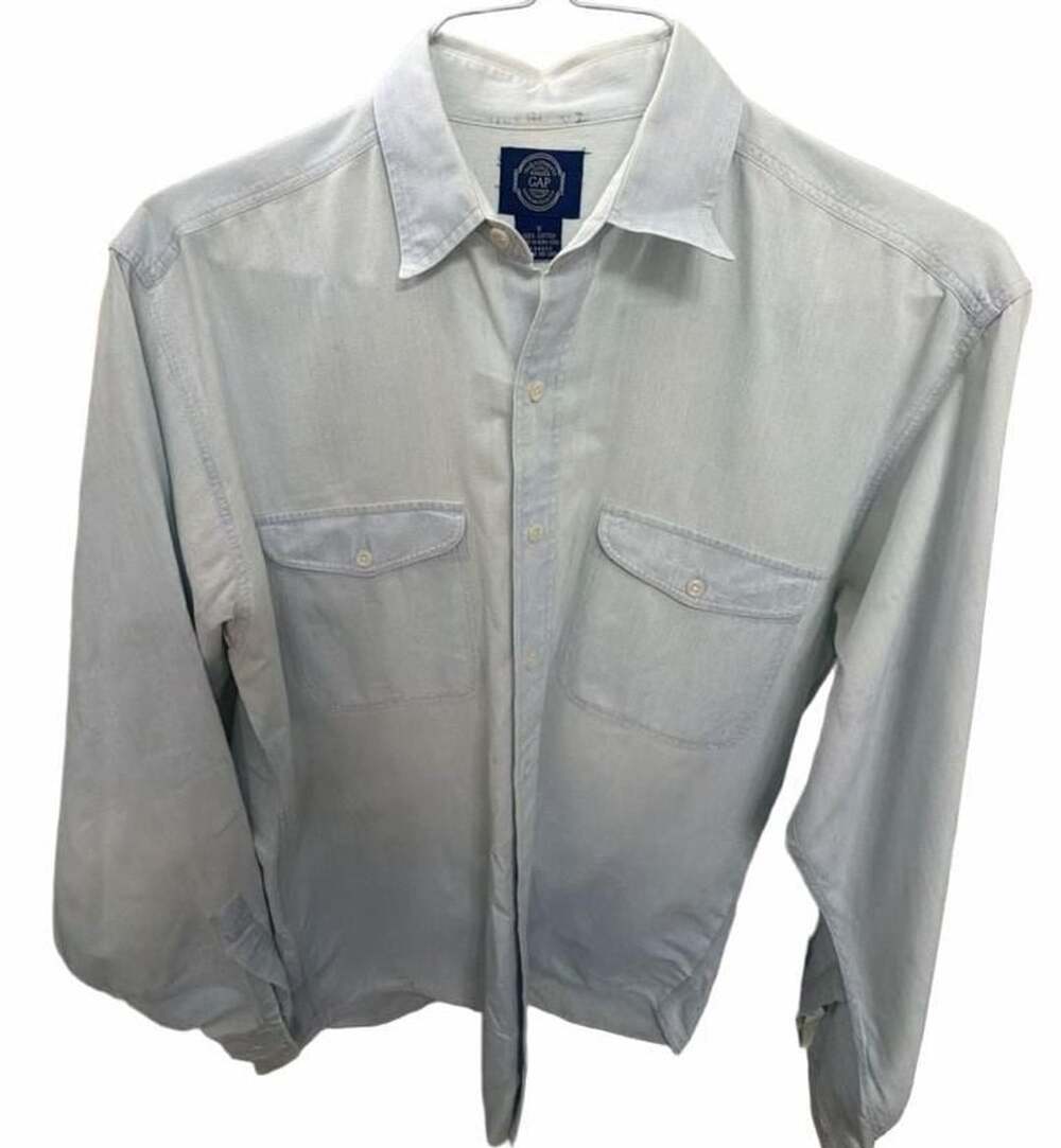 Vintage 90s Gap Authentic Men’s S Chambray Shirt Double Pocket Hong Kong